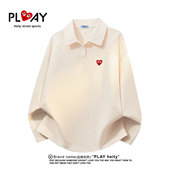 官方潮牌春秋季 PLAY HEITY 纯色卫衣POLO领套头休闲宽松情侣上衣