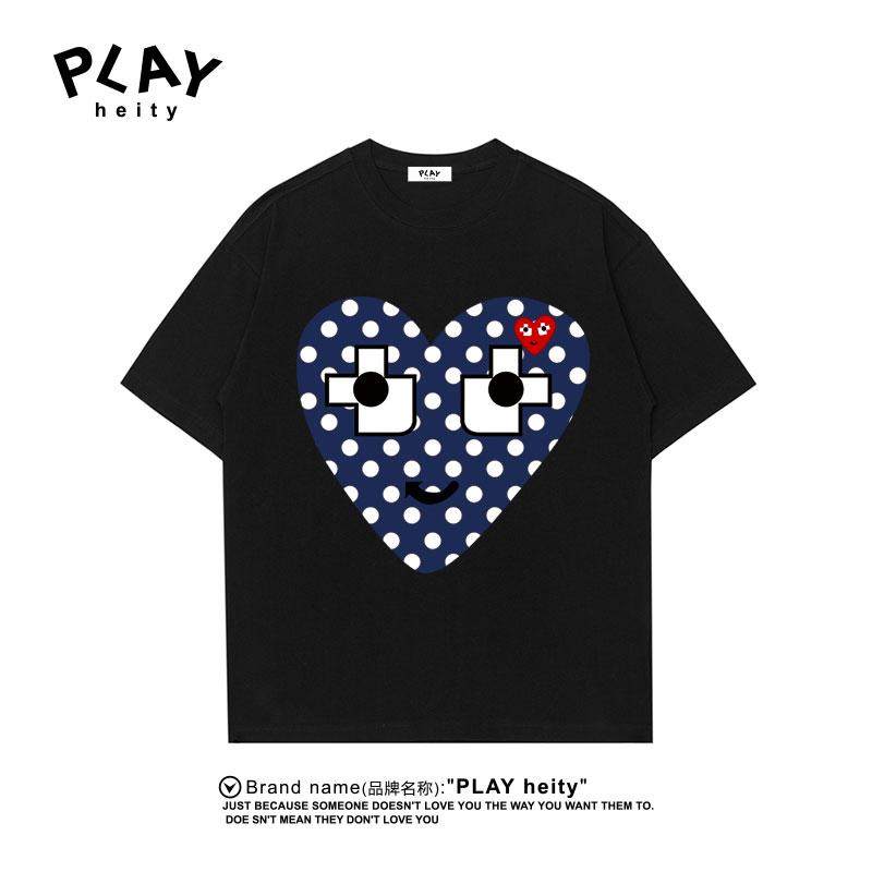 PLAY HEITY 官方短袖T恤春夏季圆领男女款纯色宽松百搭情侣款上衣