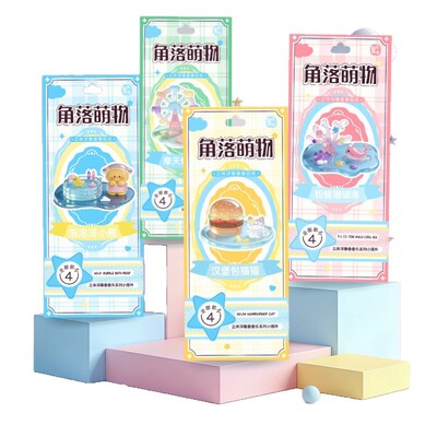 角落萌物叠叠乐3d立体浮雕贴纸小摆件滴胶贴纸手工DIY儿童益智贴