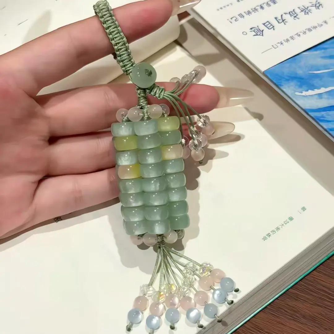 紫外线光变色玉米棒材料包盘玩小众串珠挂件汽车内饰挂件diy