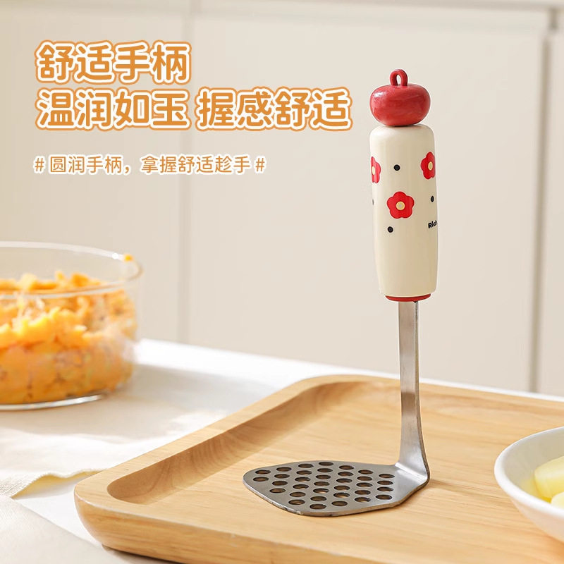 厨房辅食工具过滤网筛打蛋清分离器 304不锈钢宝宝料理勺压泥器