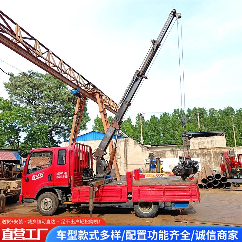 车载式折臂吊 操作简单液压折叠臂起重机 5吨车载式折臂吊机