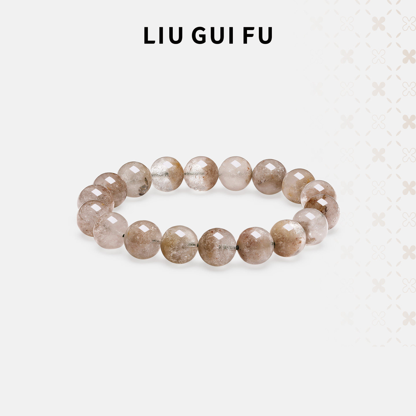 六桂福珠宝天然绿幽灵水晶手串女款2026新款散珠妇女节礼物