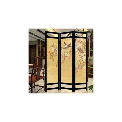 新中式屏风纱画半透纱丝绢光洁平整UV喷绘透视隔断装饰布 屏风纱