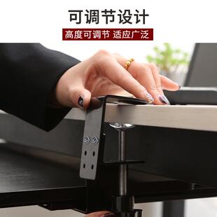 桌面夹桌电脑支架抽屉鼠标收纳架 免打孔键盘托架滑轨免安装