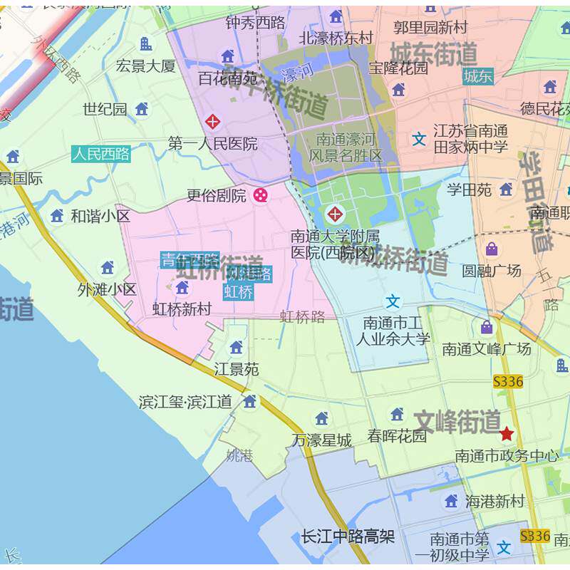 崇川区地图1.15m南通市折叠家用高清办公室书房新款装饰画墙贴