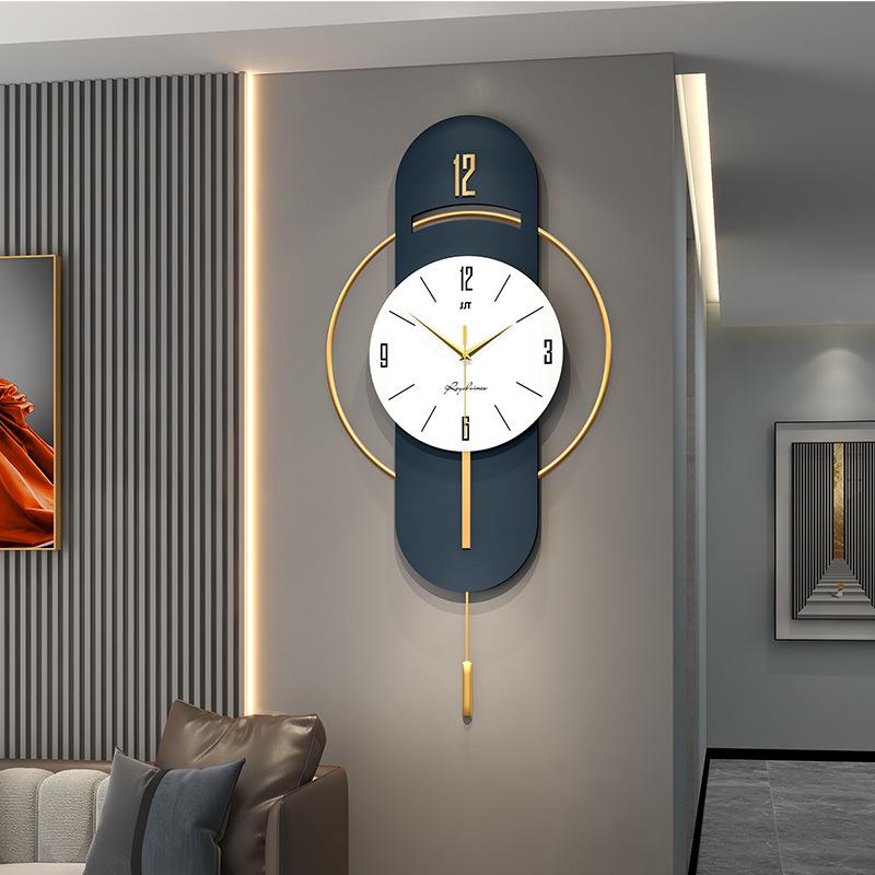 现代轻奢挂钟客厅时尚高级感简约装饰钟表家用创意挂墙时钟静音