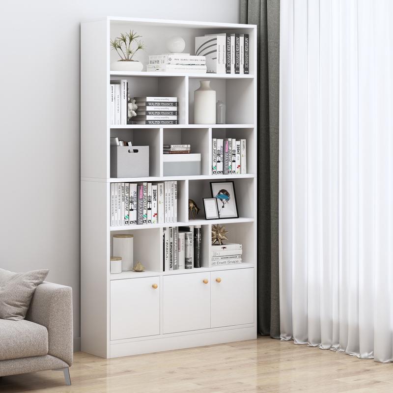 书柜家用防尘带门置物架储物柜客厅展示柜多层小柜子自由组合书架