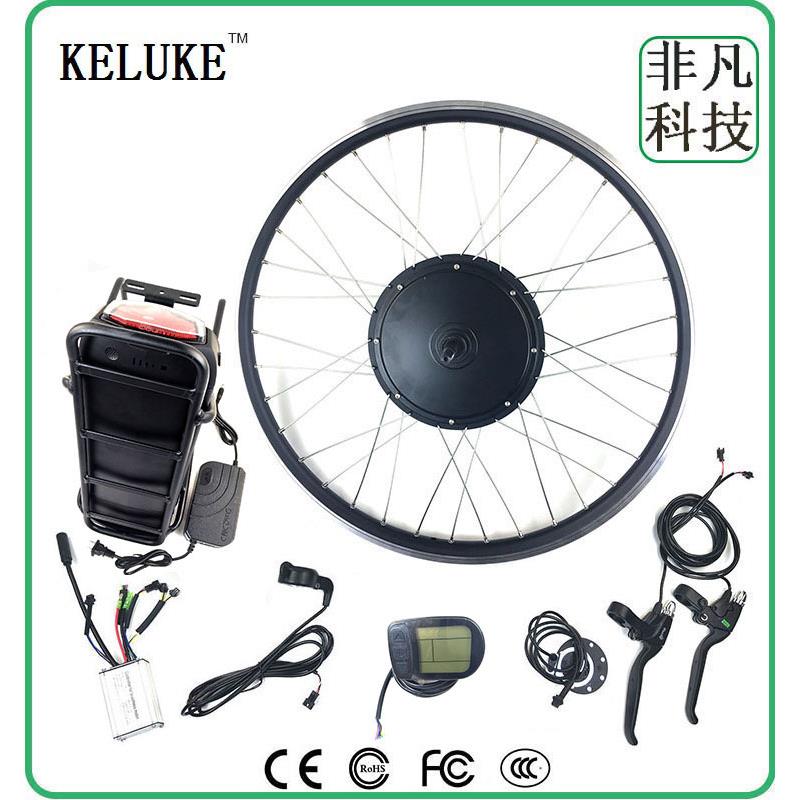 自行车山地车改装前驱电动助力套件48V500W后货架锂电KT-LCD5