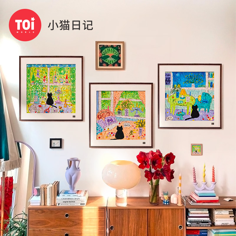 TOI图益拼图插画装饰画小猫日记