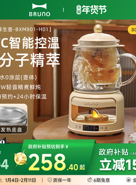 BRUNO养生壶纯钛炖煮一体家用多功能小型办公室迷你煮茶电热水壶