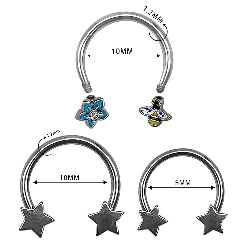 极速1pc Butterfly Nose Piercing Hoop Septum RingS Surgical S