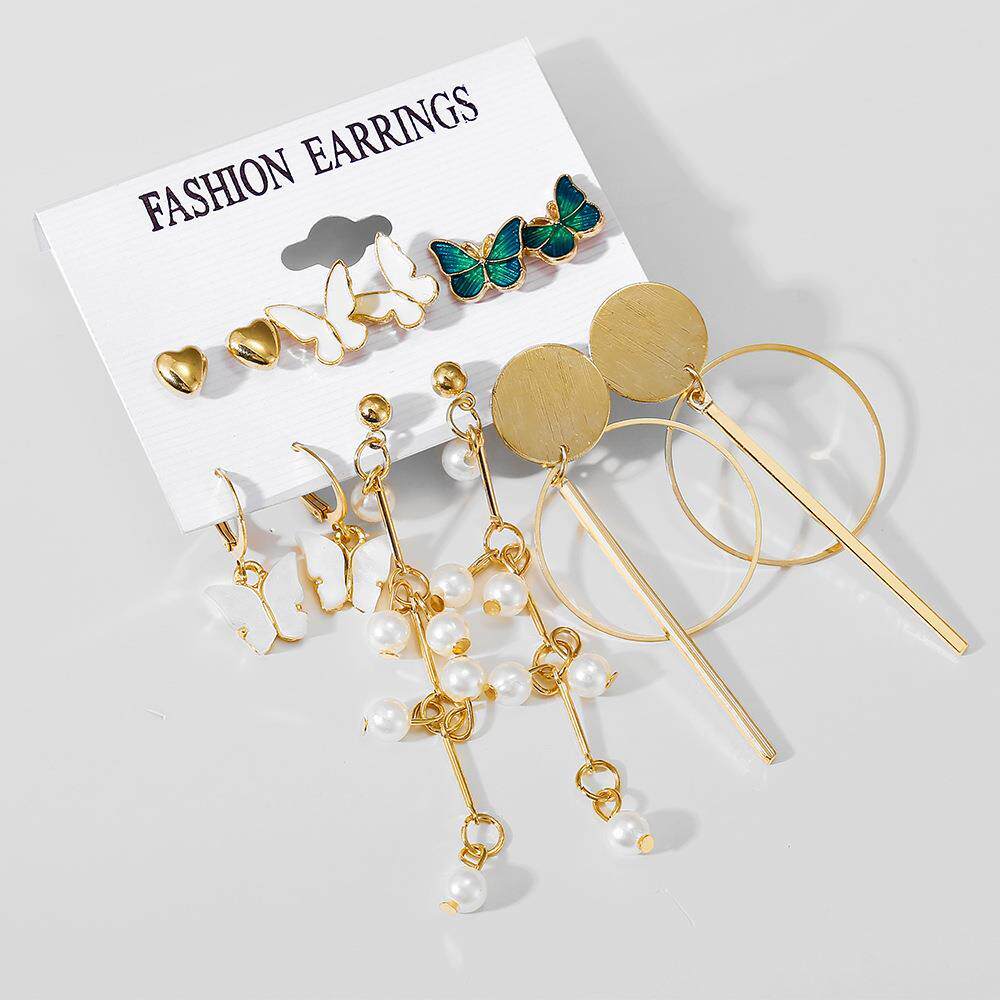 极速法式复古耳圈6件套French Vintage Gold Earring SUet (6 pie