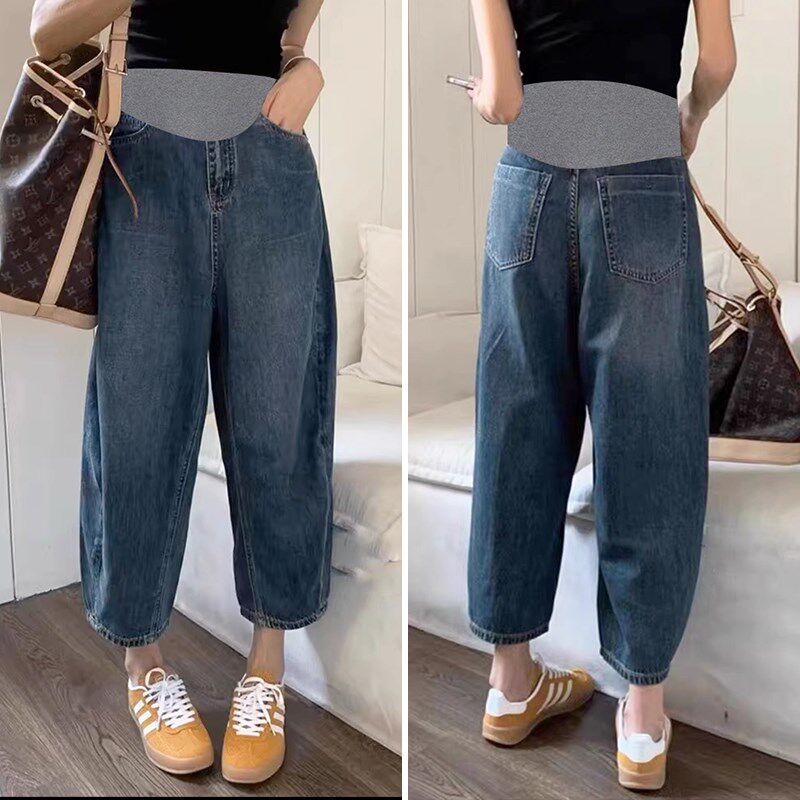 新品孕妇装春装小个子孕妇裤春秋款外穿I宽松孕妇牛仔裤九分香蕉