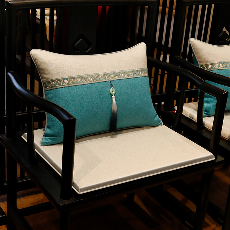 新品新中式e坐垫椅子垫实木圈椅茶餐桌椅垫屁垫四季乳胶凳子垫防