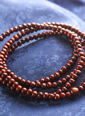 极速桃木手链情侣念珠手串108颗男士女士款木质多圈X平安珠挂件首