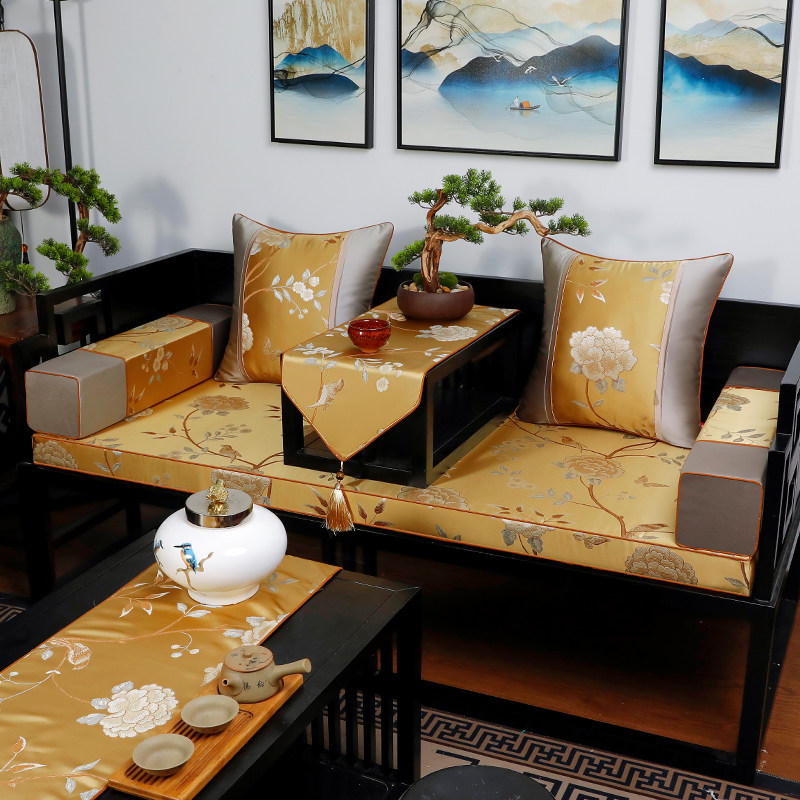 新品红木沙发垫新中n式实木椅子坐垫靠垫套罩防滑罗汉床海绵乳胶