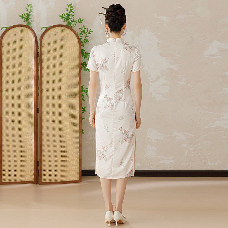 新品新中式旗袍2025新款小y个子复古气质夏季印花改良少女连衣裙