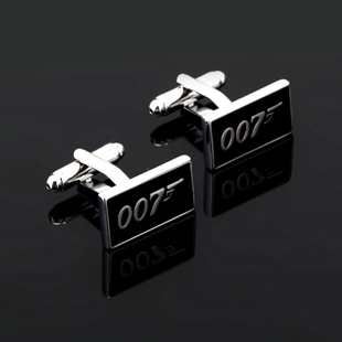 极速Promotion!! 007 Cufflinks black color fashQion novelty j