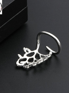 极速尽兴商行个性银n饰戒指  大树戒指女森林系复古做旧滴釉树叶