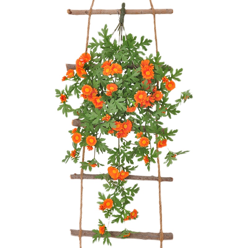 极速装饰遮挡挂墙绿植仿真雏菊藤条客厅假花壁挂R植物垂吊室内吊