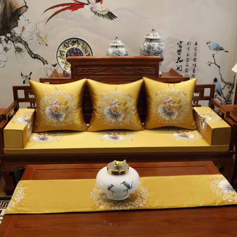 新品中式红木沙发坐垫古典u实木家具椅子罗汉床垫子五件套椅垫防