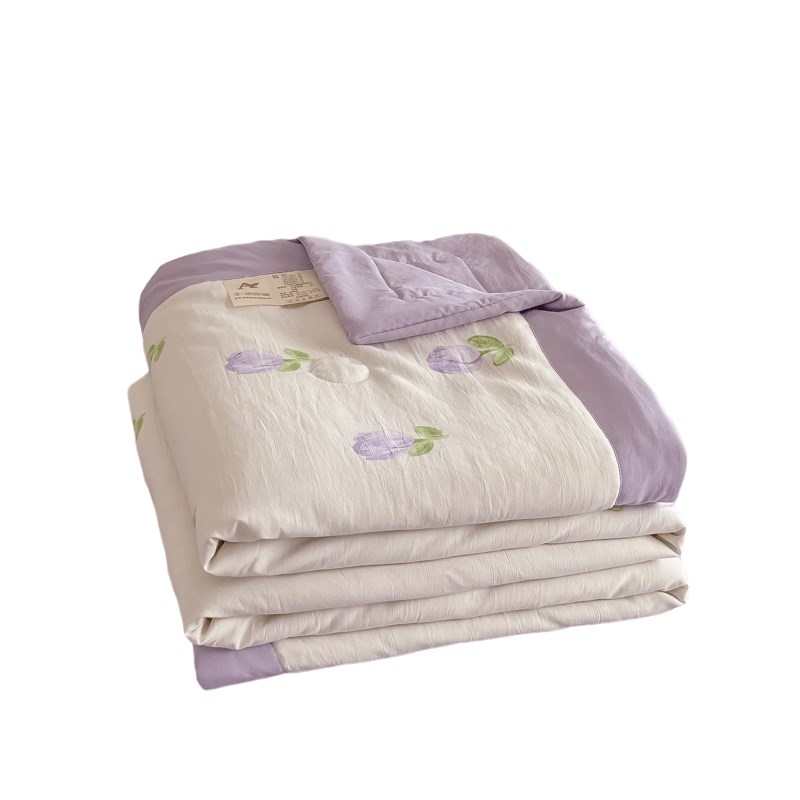 极速insc少女心郁金香双层纱夏凉被四件套空调被夏季可机洗单人薄