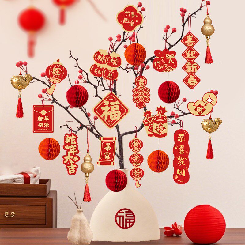 新品新年小灯笼装饰挂件2025新款蛇年儿H童手提过年春节挂饰2025