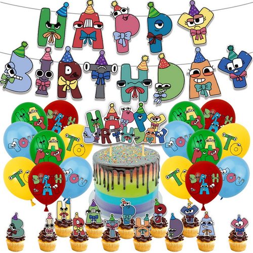 新品Coloring Alphabet Lore BirthCday Party Decoration Alphab
