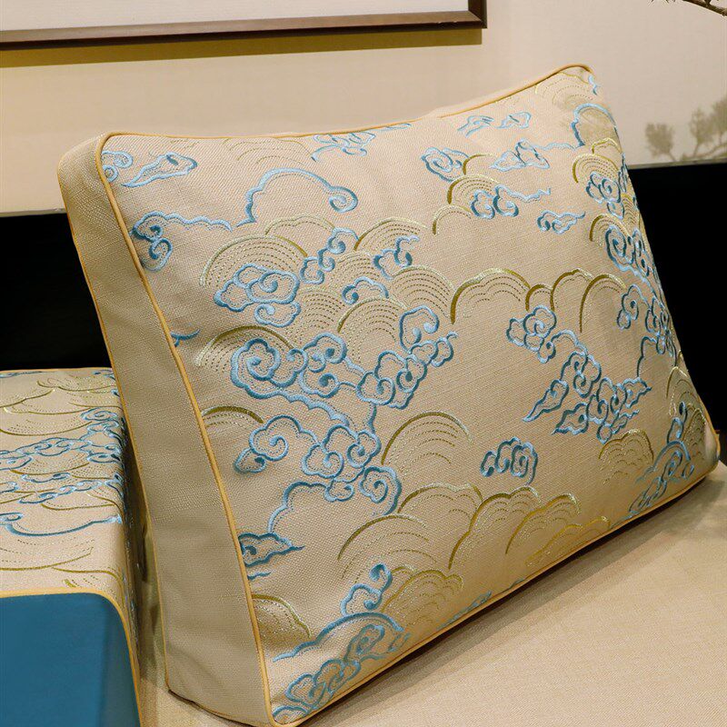 新品中式实木沙发靠背垫客厅久坐腰靠腰枕床头可T拆洗靠背靠垫套