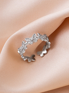 极速elegant butterfly ring womeBn diamond ring index finger