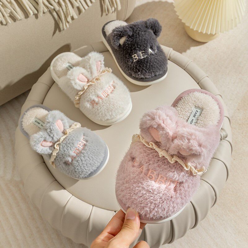 极速一家三口拖鞋冬款儿童棉秋冬季男女童宝宝P室内居家防滑可爱