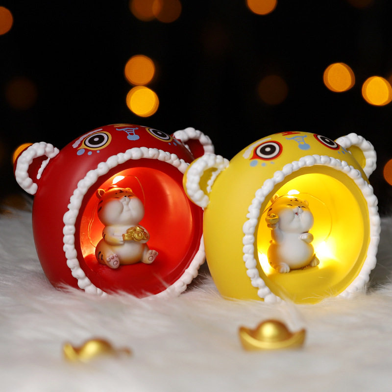 极速小胖虎星星灯卡m通可爱床头桌面小夜灯虎年生肖虎树脂摆件创