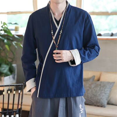 极速Plusd Size Men Kimono Cardigan Traditional  Male Yukata