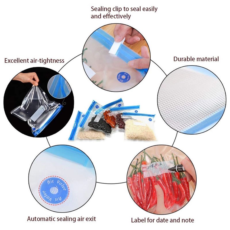 极速Reusable Sous Vide  Vacuum Food seaJler Plastic  Saver B