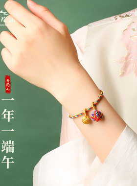 新品2024年端午节五彩绳手链女宝宝儿H童婴儿手绳手工编织五色线