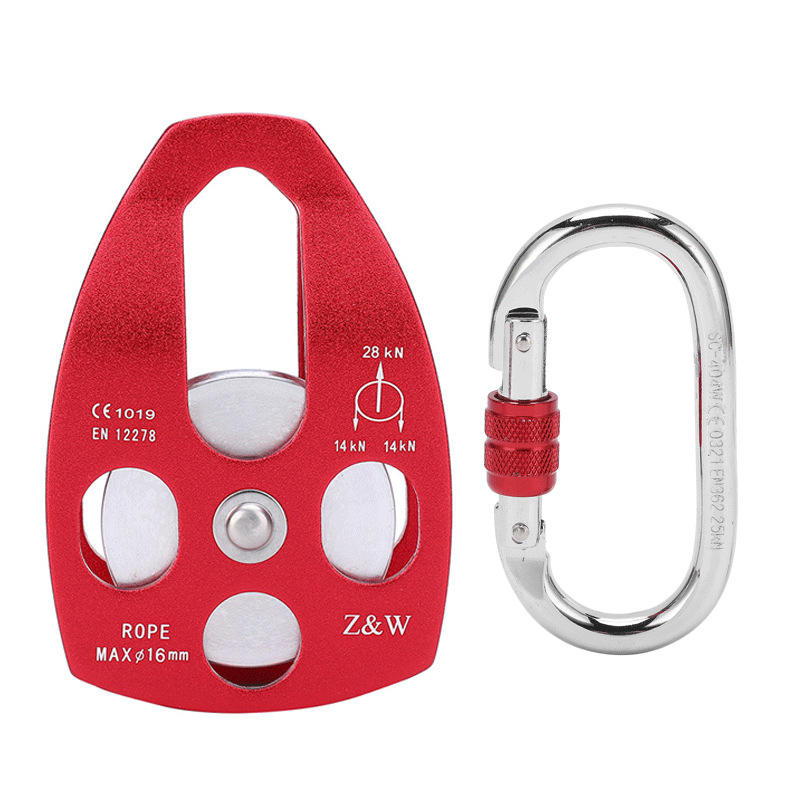 极速欧美 户外移动侧板式大滑轮登D山救援单滑轮 速降拓展运输吊