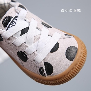 i儿童板鞋 运动休闲鞋 秋季 童鞋 男女童系带 2018新款 极速白小白童鞋