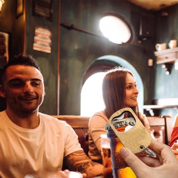 极速Beech Wood Handle 2pcs Handheld HBartender Bottle Opener