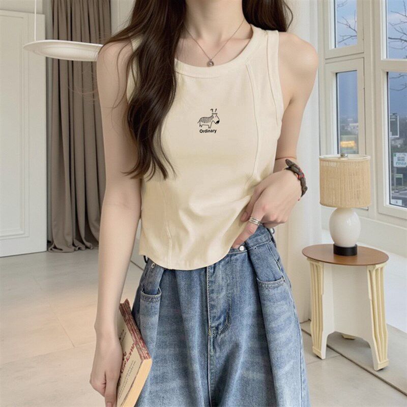 新品纯棉白色内搭吊带背心女夏季202G5新款小个子短款修身打底外