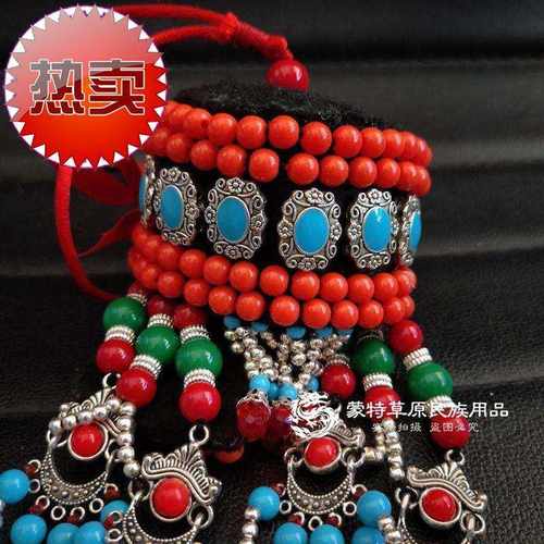 极速蒙古y新娘头饰车挂蒙古族z大头饰头戴m挂件草原特色手工艺品