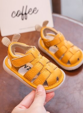 极速男童白色凉鞋幼儿男孩软底婴儿鞋儿童J2一3岁小孩男款透气夏