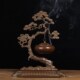 极速纯铜材质制作迎m客松熏香炉摆件迎客松招财树客厅办公室装 饰