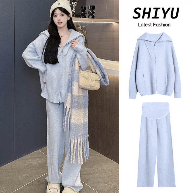 新品孕妇b装秋冬套装2025新款时尚宽松外套毛衣开衫卫衣上衣休闲