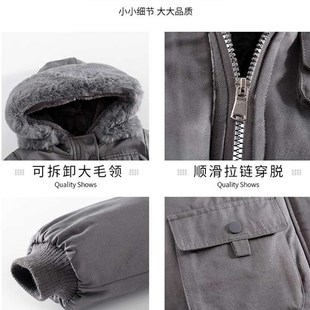 极速女童派克服外套m秋冬装 洋气羽绒棉服儿童加绒加厚冬 2022新款