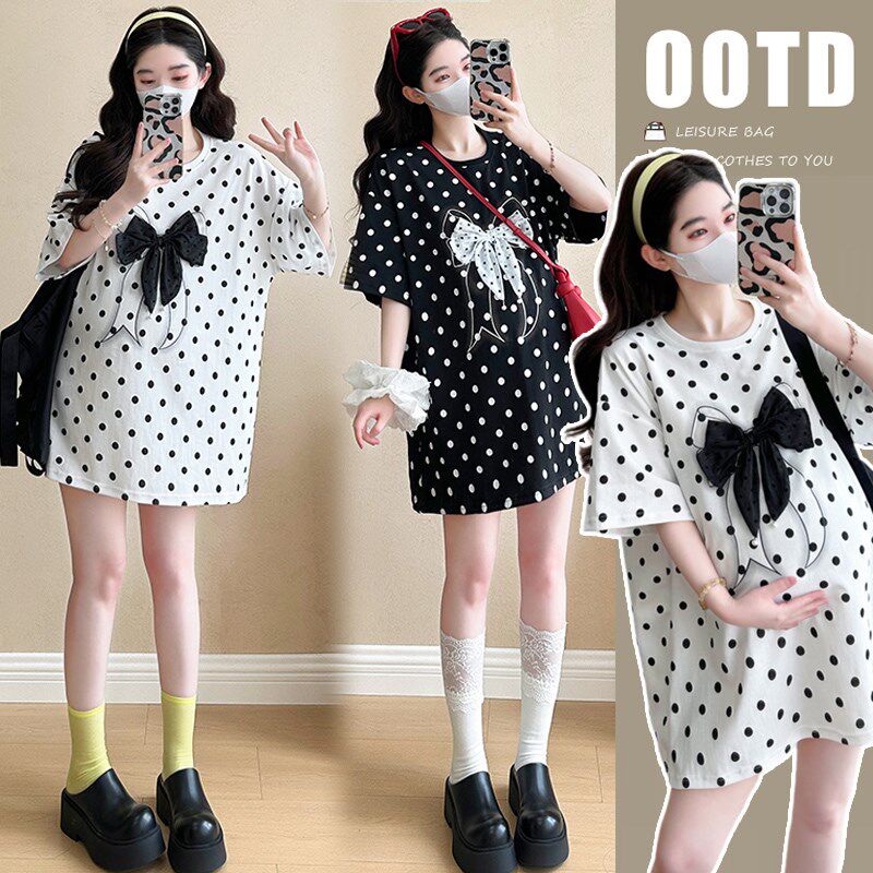 新品孕妇上衣女i孕妇装夏装新款宽松韩版小个子裙子外穿露背孕期