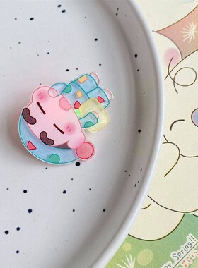 极速会发光的蜡笔小新q发夹个性创意亮灯夹子可爱刘海夹少女学生