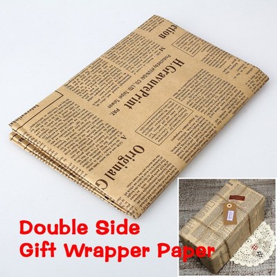 极速1pcbs Vintage Newspaper Gift Wrapping Paper Artware Pack