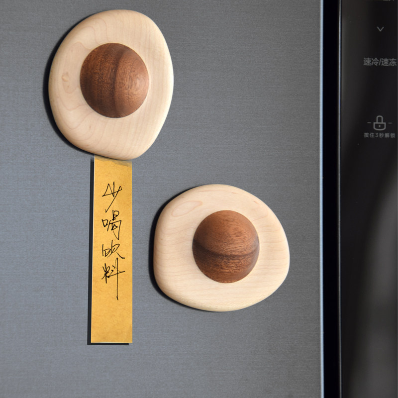 新品荷小蛋冰箱贴/原木摆件个性创意原木风装饰磁贴W立体可爱磁力