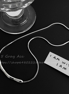 极速85度灰金h属不规则褶皱项链女春夏小众设计锁骨链ins冷淡风脖